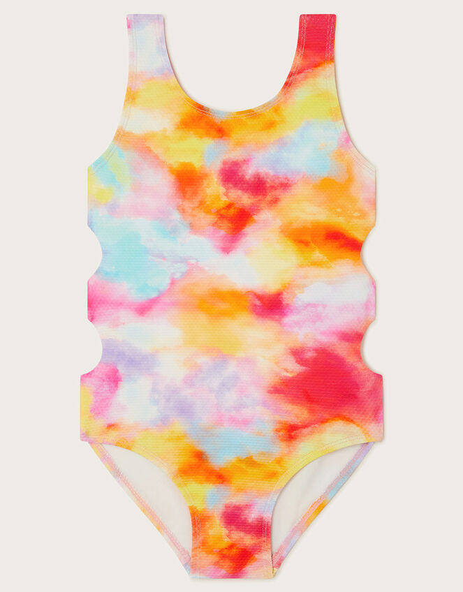 Tie Dye Cutout Swimsuit, Multi (MULTI), large