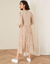 Printed Tiered Maxi Dress, Natural (NATURAL), large