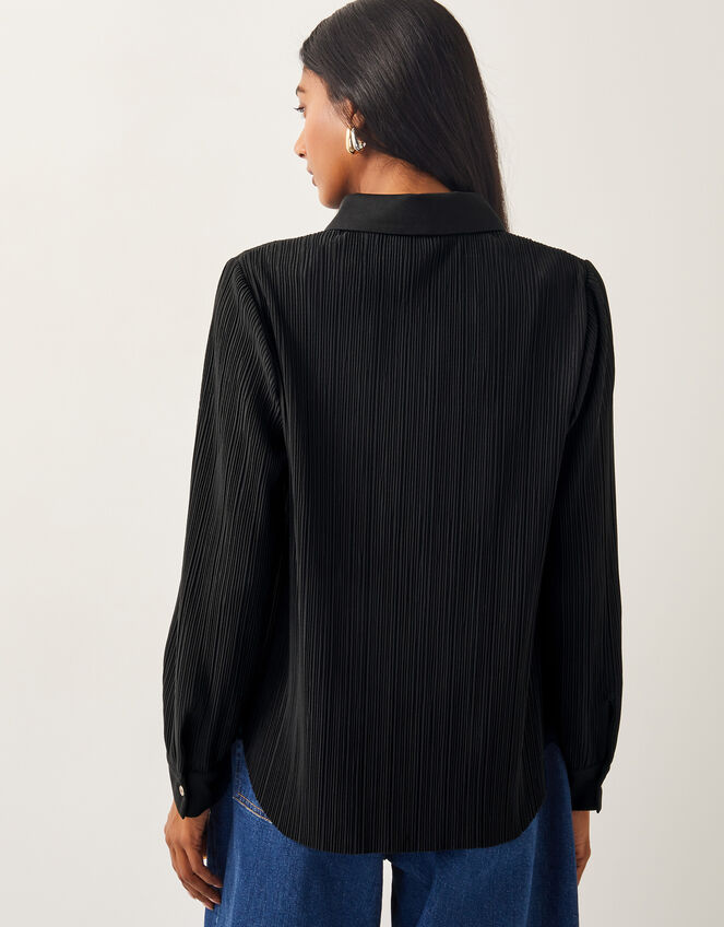 Paula Plisse Shirt, Black (BLACK), large