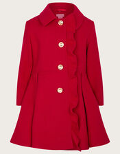Ruffle Smart Coat, Red (RED), large