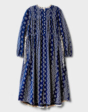 East Celine Textured Cotton Midi Dress, Blue (NAVY), large
