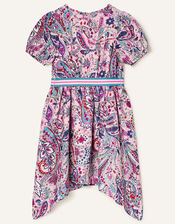 Paisley Print Hanky Hem Dress, Pink (PALE PINK), large