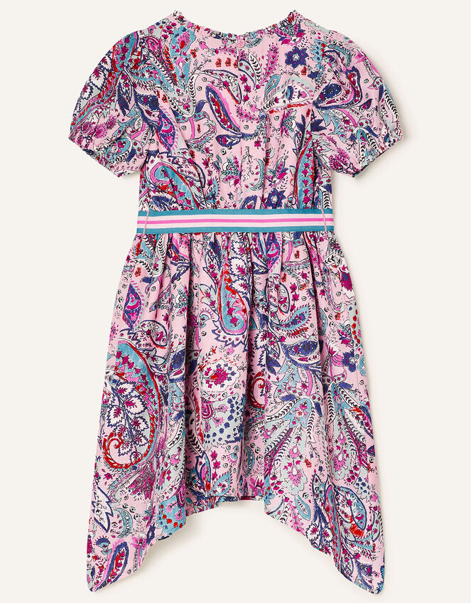 Paisley Print Hanky Hem Dress, Pink (PALE PINK), large
