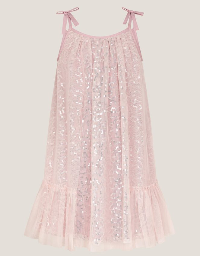 Rosalee Sequin Tulle Swing Dress, Pink (PINK), large