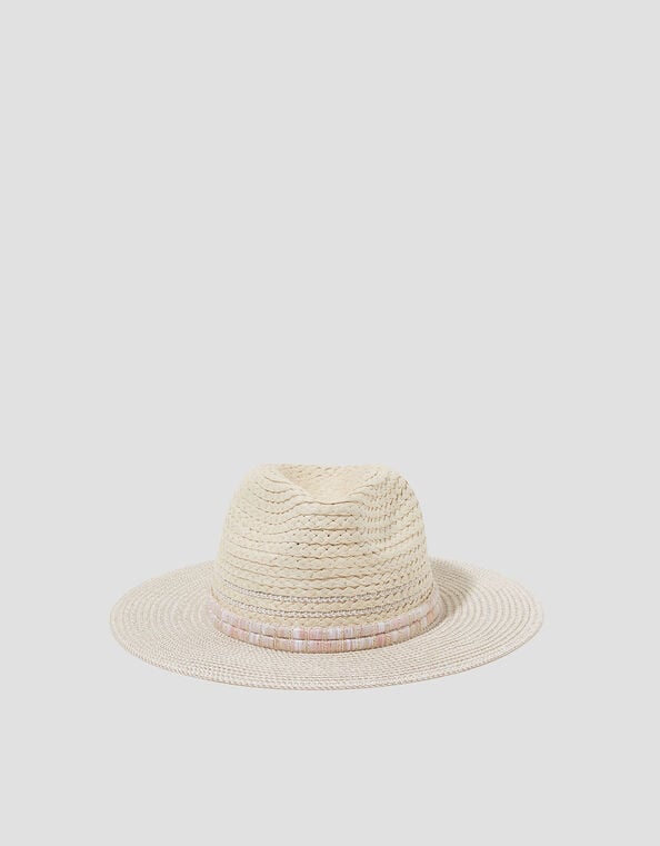 Nora Straw Fedora Hat, , large