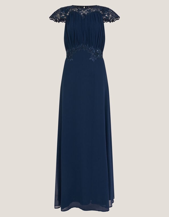 Elodie Lace Chiffon Bridesmaid Dress, Blue (NAVY), large