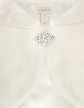 Long Sleeve Faux Fur Shrug, , large