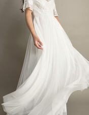 Ali Embroidered Bridal Maxi Dress, Ivory (IVORY), large