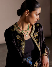 East Zola Embroidered Velvet Jacket, Black (BLACK), large