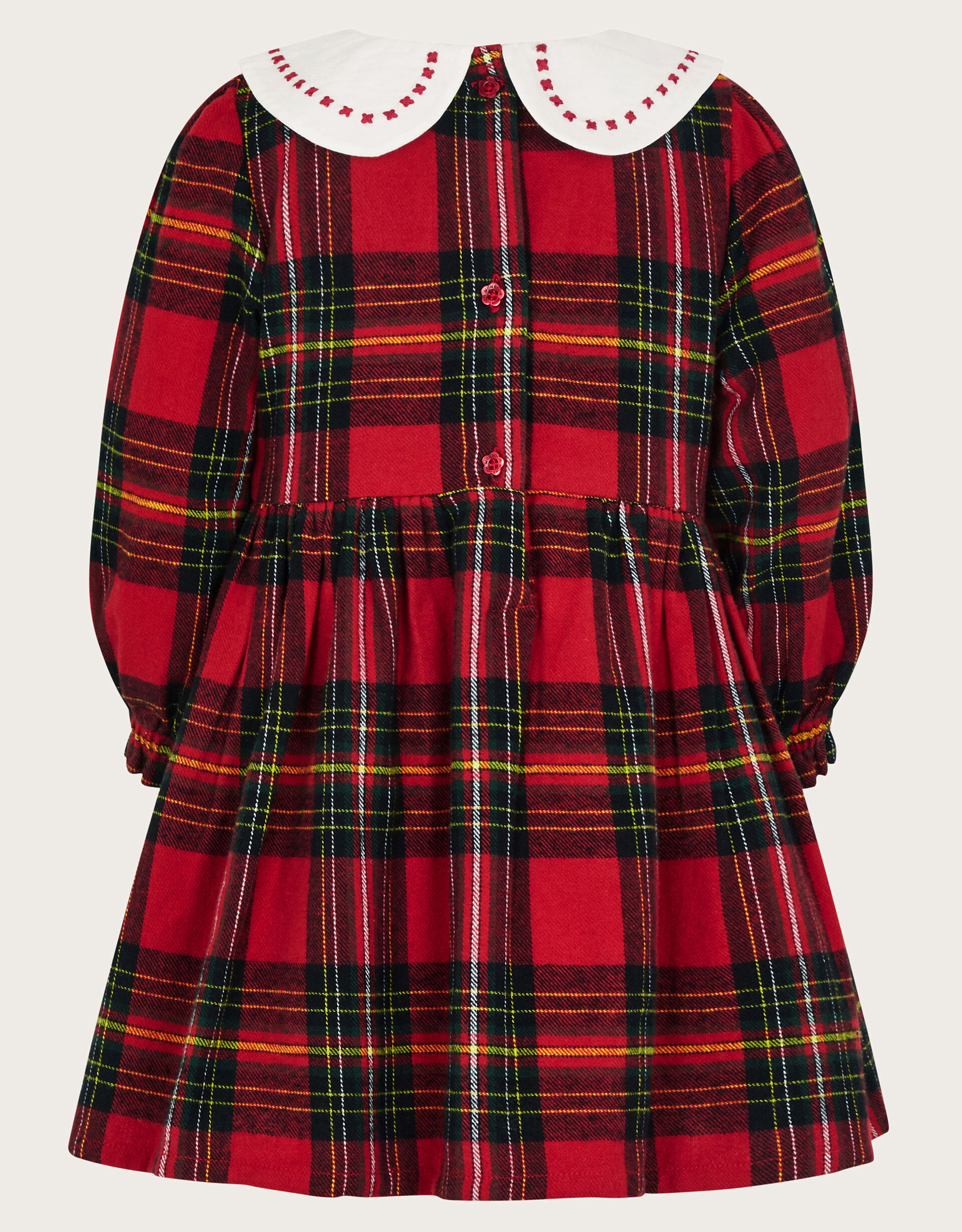 Baby Long Sleeve Tartan Dress Red