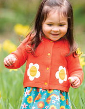 Frugi Patsy Pocket Cardigan, Orange (ORANGE), large