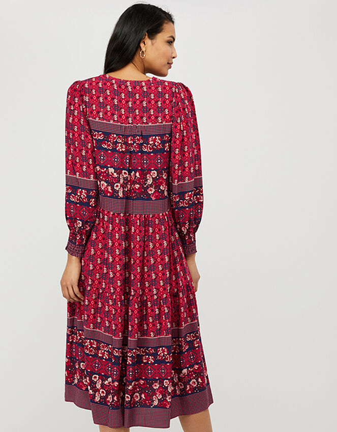 Deanna Printed Dress in LENZING™ ECOVERO™, Orange (CORAL), large