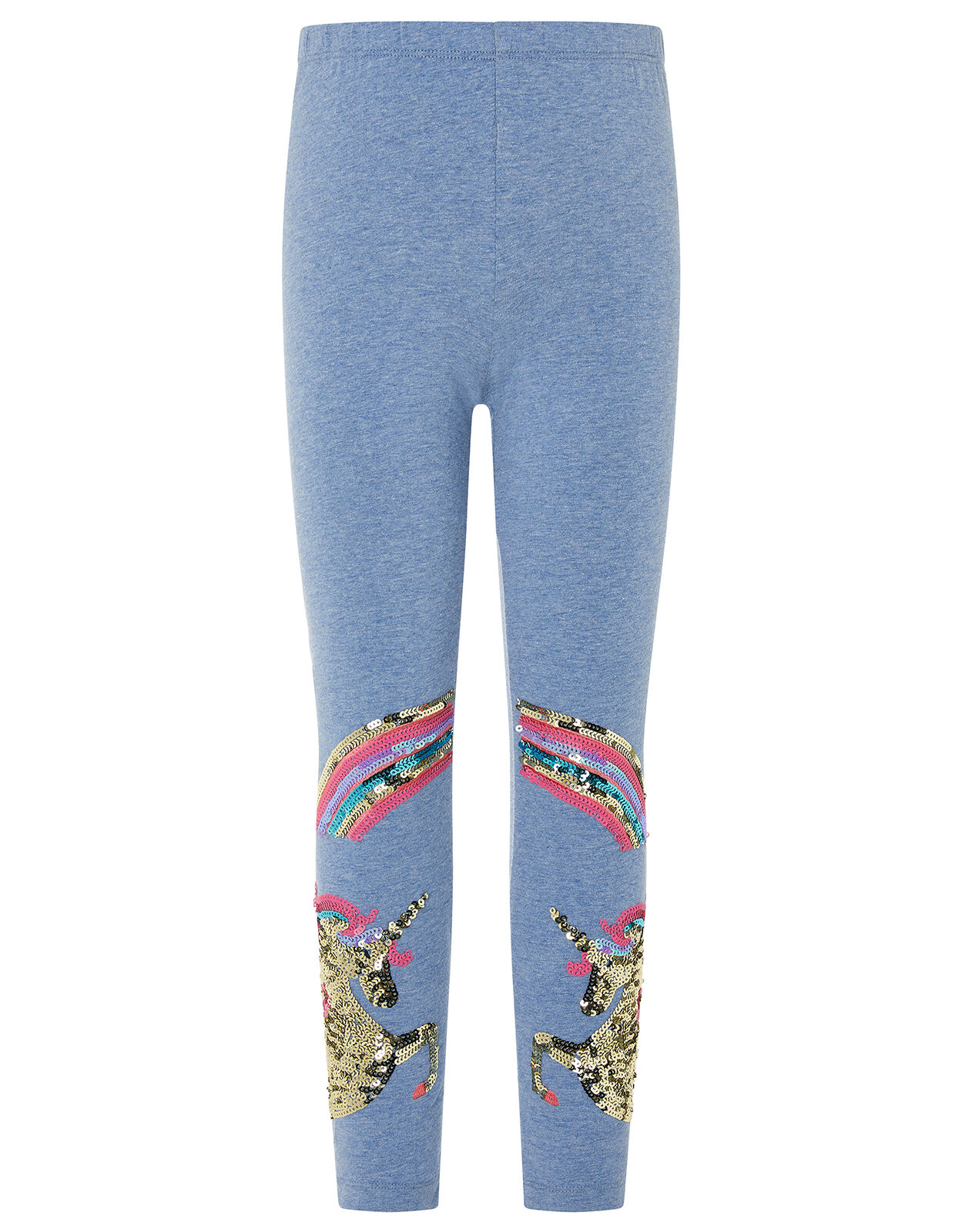 Rainbow Unicorn Leggings in Organic Cotton Blue Girls Trousers Leggings Monsoon UK