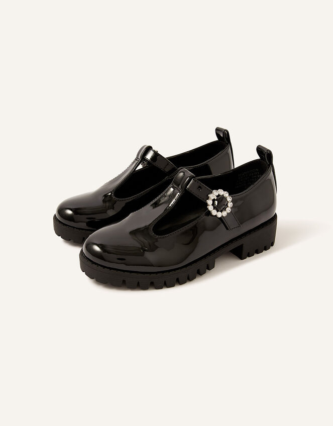 Patent Mary Jane Shoes, Black (BLACK), large