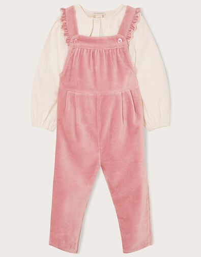Baby Velour Jumpsuit and Blouse, Pink (PINK), large