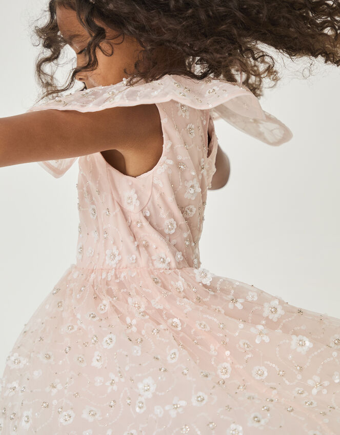 Latifa Floral Embellished Party Dress, Pink (PALE PINK), large