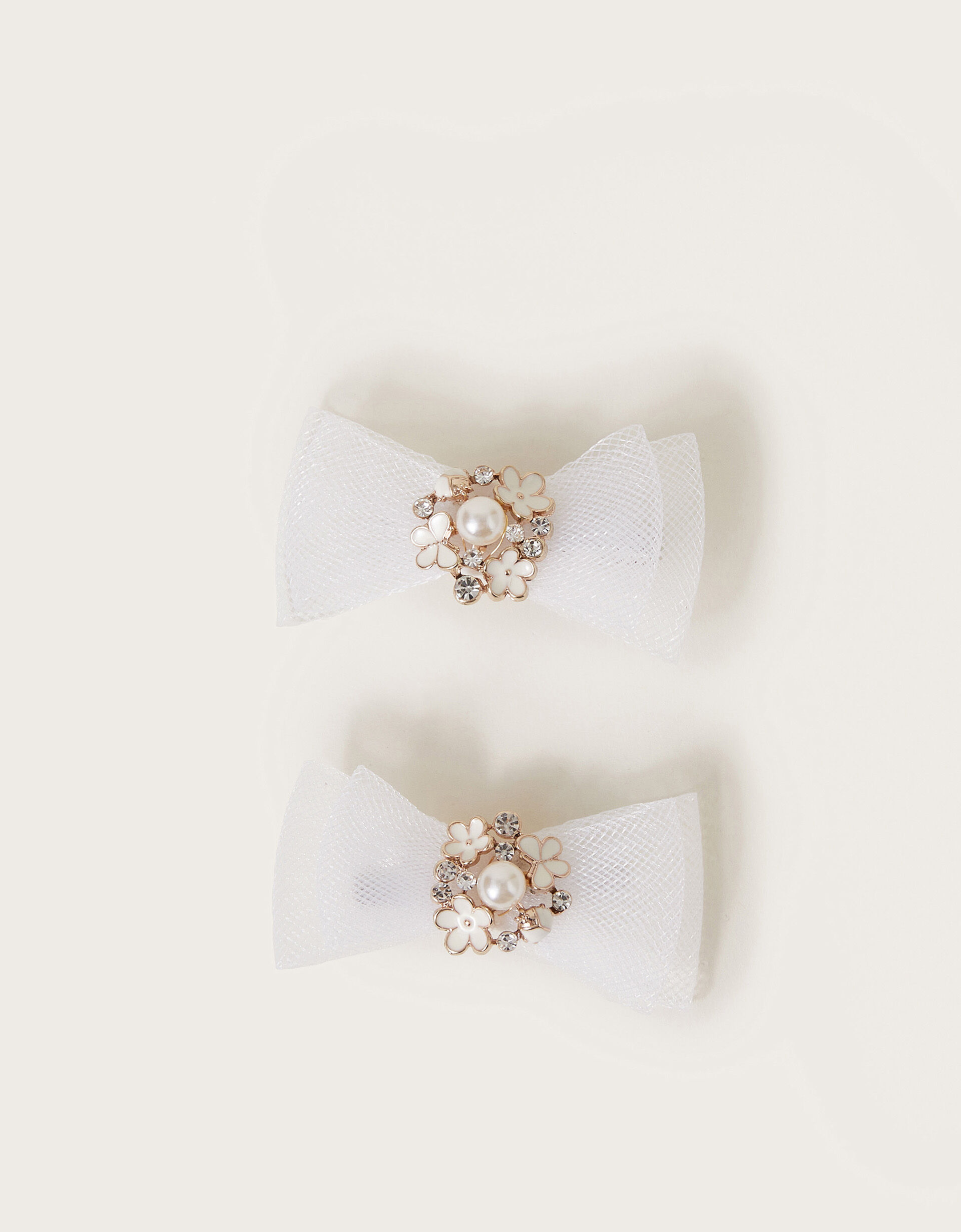 2-Pack Flower Bow Hair Clips, , large