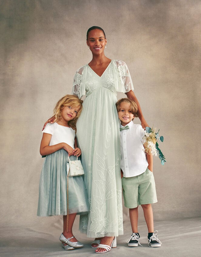 Tulle Bridesmaid Dress, Green (SAGE), large