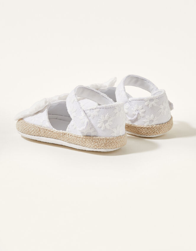 Broderie Espadrille Booties, White (WHITE), large