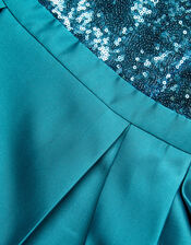 Connie Sequin One-Shoulder Prom Dress, Teal (TEAL), large