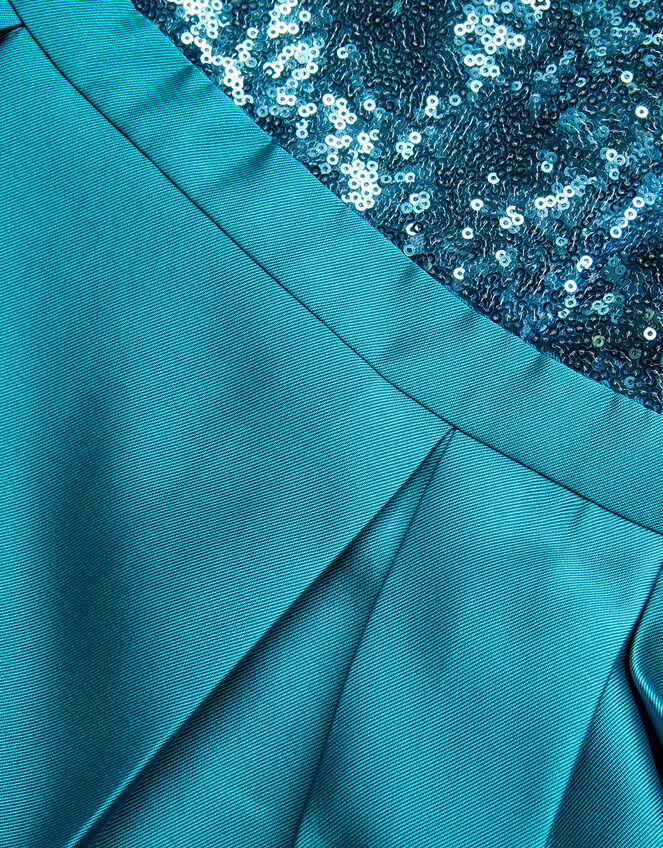 Connie Sequin One-Shoulder Prom Dress, Teal (TEAL), large