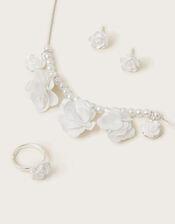 Pom-Pom Flower Jewellery Set, , large