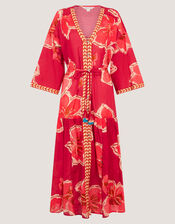 Yasmin Floral Midi Tunic Dress, Pink (PINK), large