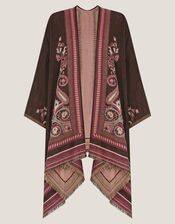 Crissy Jacquard Poncho, Pink (PINK), large