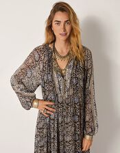 Maison Hotel Gaia Floral Midi Dress, Blue (BLUE), large