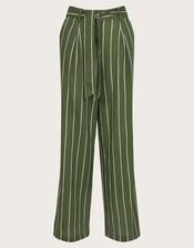 Susan Stripe Trousers, Green (KHAKI), large
