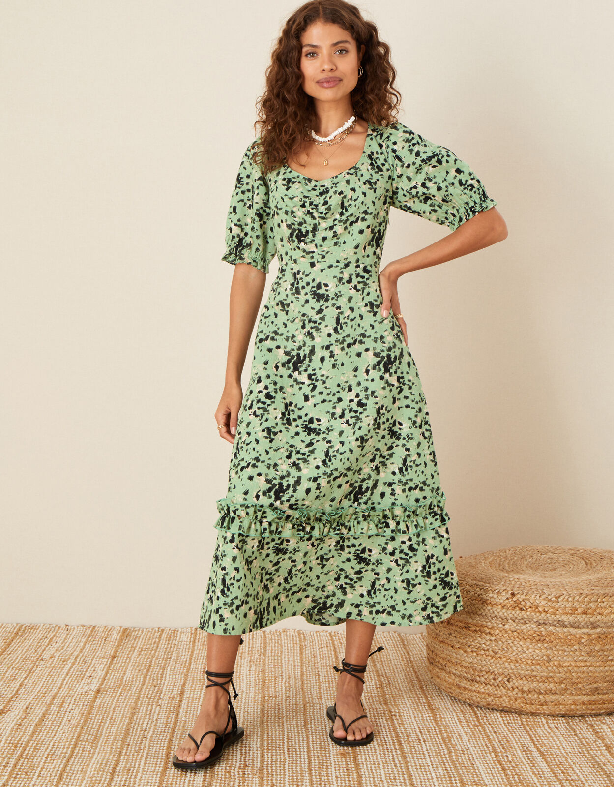 Monsoon khaki dress sales