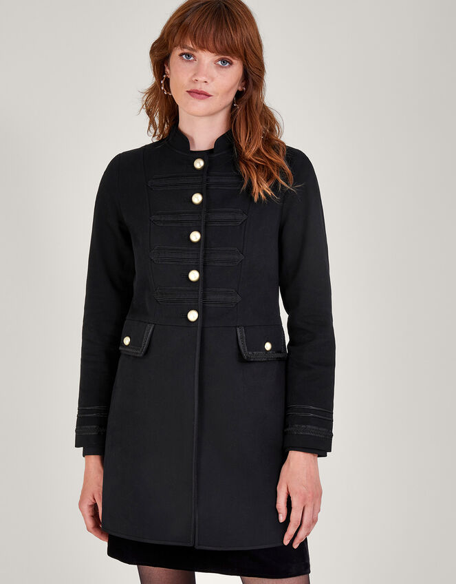 Longline Military Jacket Black Women's Jackets Monsoon UK.