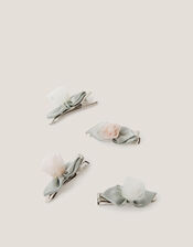 4-Pack Mini Rose Hair Clips, , large