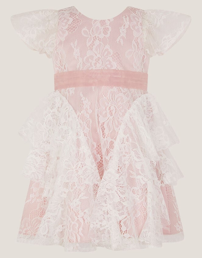 Baby Joanie Ruffle Lace Dress, Pink (DUSKY PINK), large