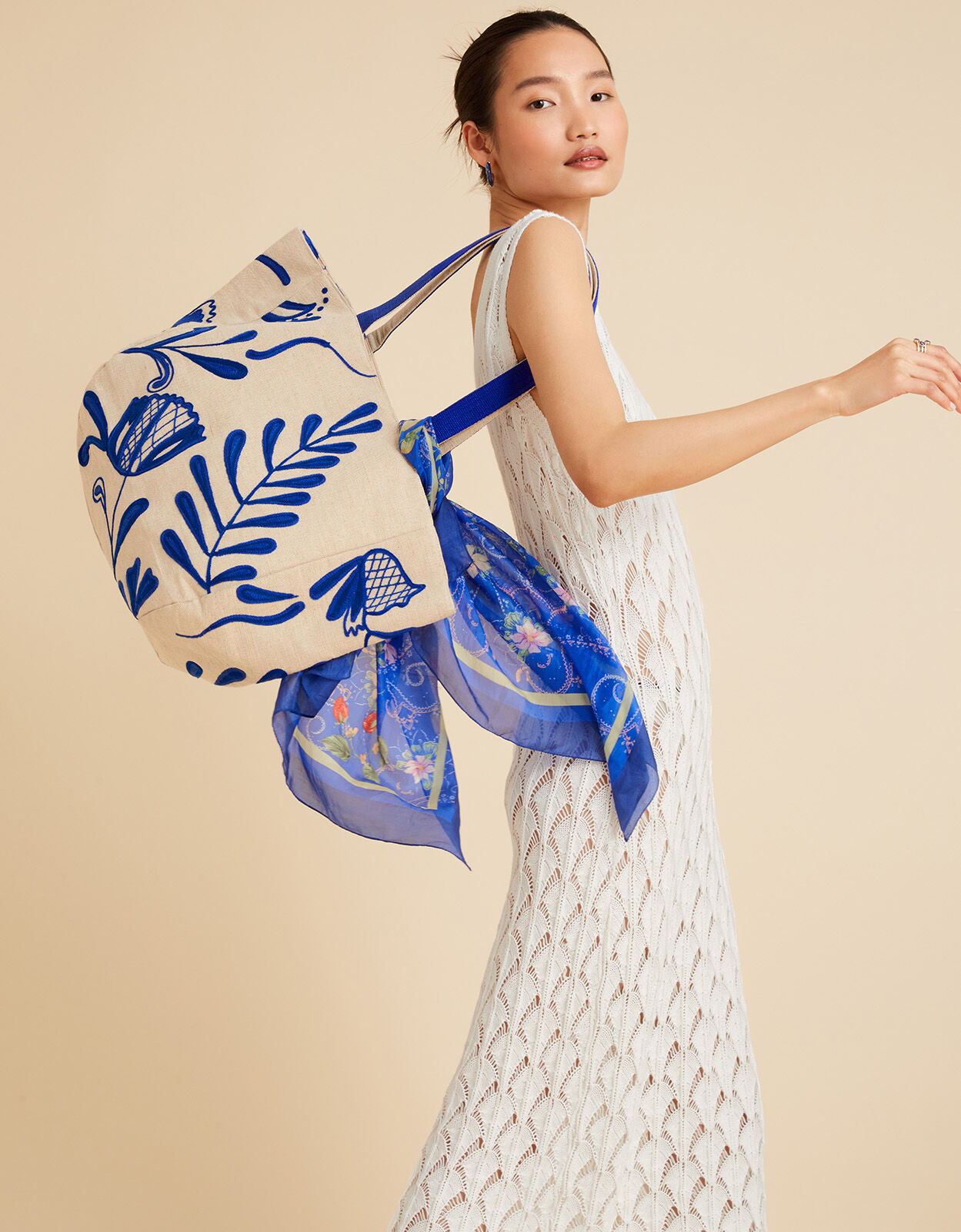 Embroidered Beach Bag Accessories Monsoon UK