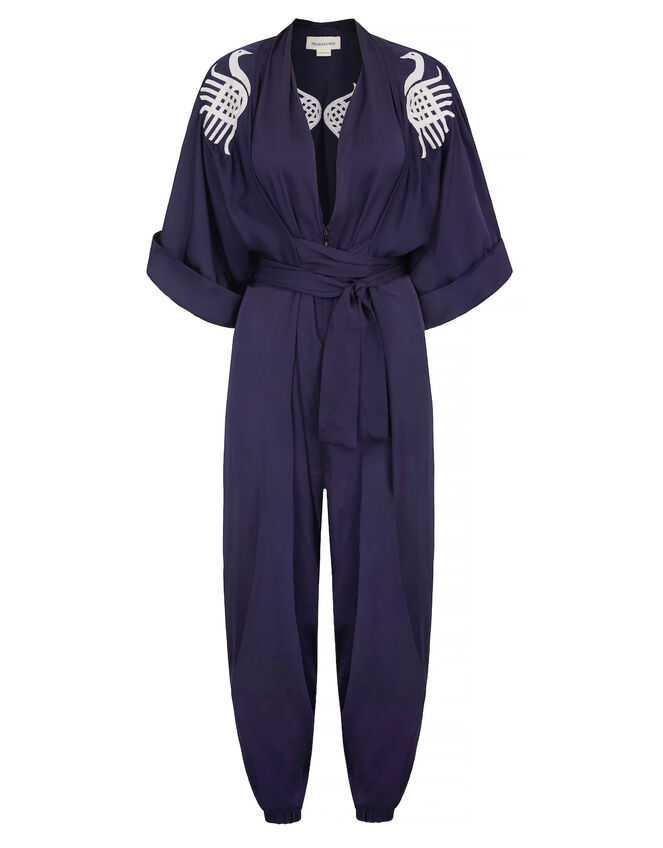 Tallulah and Hope Gloria Embroidered Jumpsuit, Blue (NAVY), large