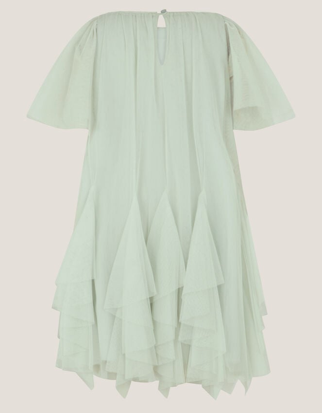 Nessa Sparkle Collar Waterfall Dress, Green (SAGE), large