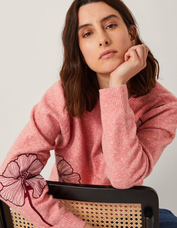 Abi Floral Appliqué Jumper, Pink (PINK), large