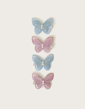 4-Pack Embroidered Butterfly Hair Clips, , large
