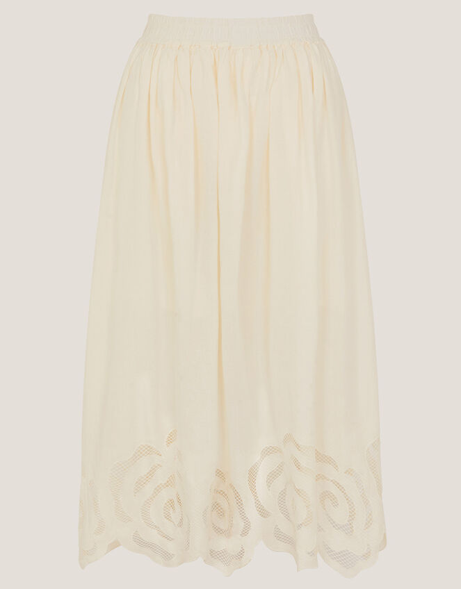 Grace Cutwork Midi Skirt , White (WHITE), large