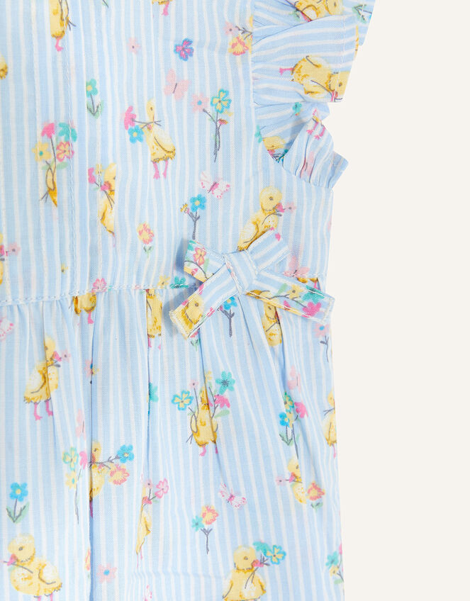 Newborn Chick Print Romper, Blue (BLUE), large