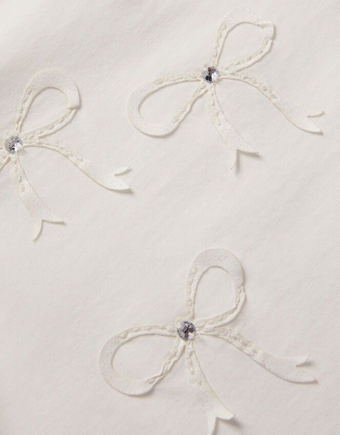 Bow Puff Sleeve T-Shirt, Ivory (IVORY), large