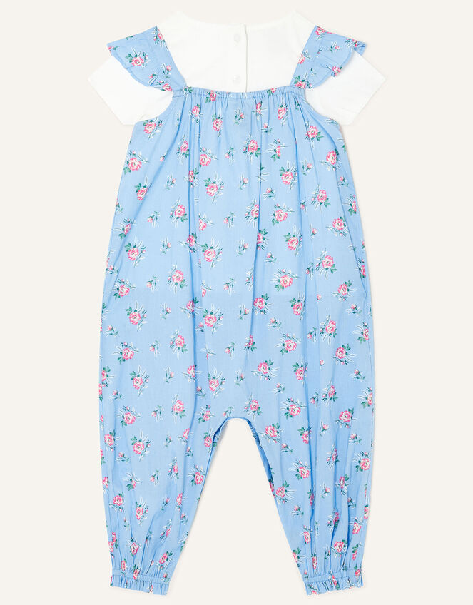 Baby Floral Romper Set, Blue (BLUE), large