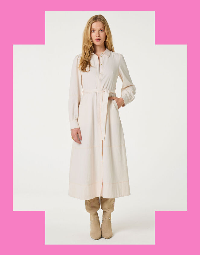 Fabienne Chapot Fabi Denim Midi Dress, White (WHITE), large