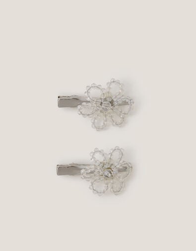 2-Pack Beaded Flower Hair Clips, , large