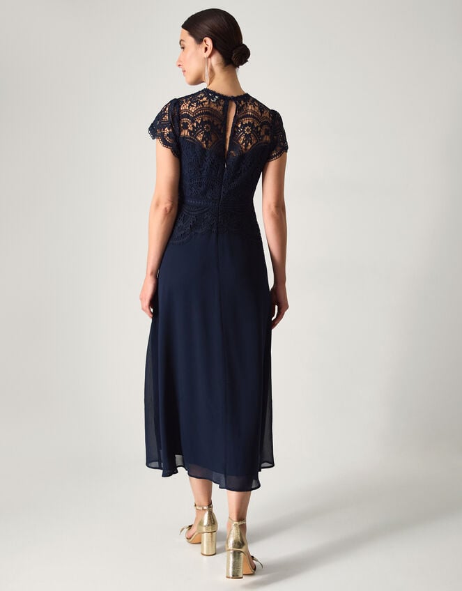 Monica Lace Midi Bridesmaid Dress Blue