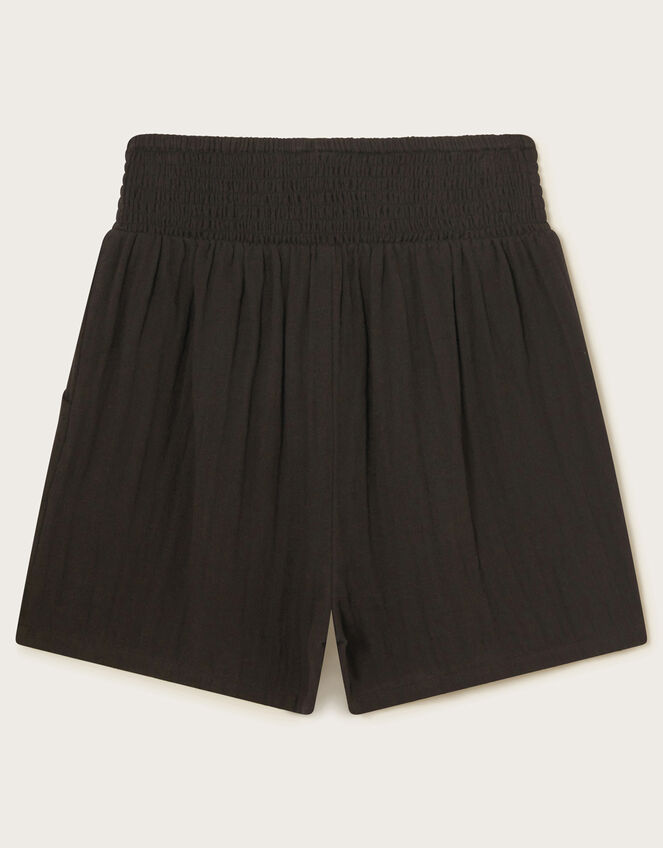 Cheesecloth Shorts, Black (BLACK), large