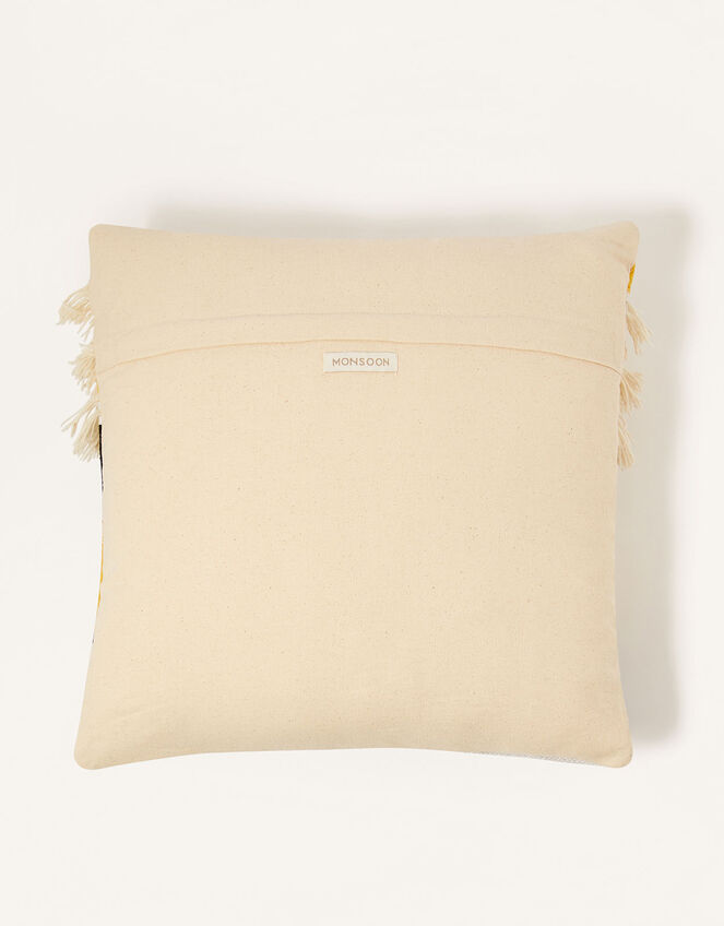 Colour Block Fringe Cushion, , large