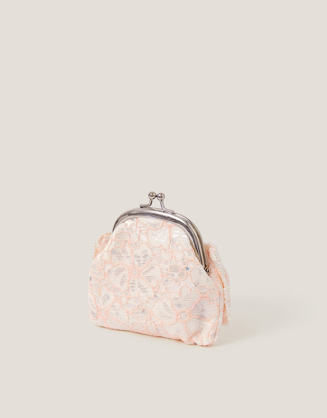 Lace Bow Bridesmaid Bag, Pink (PINK), large