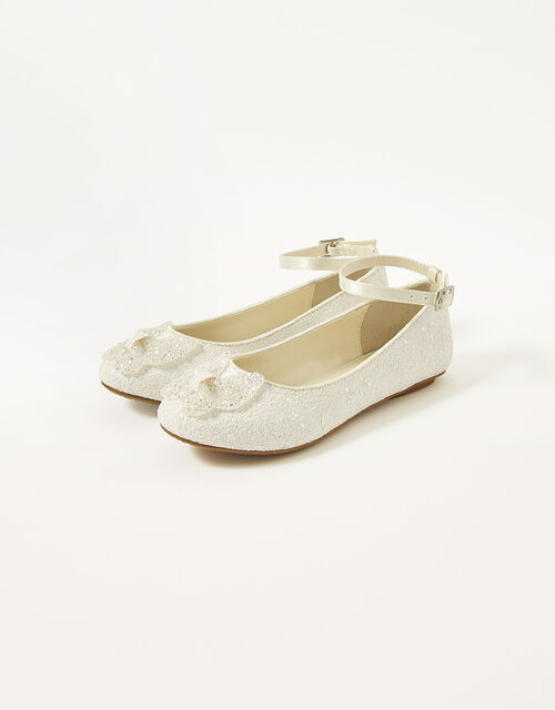 Dazzle Butterfly Ballerina Flats, Ivory (IVORY), large